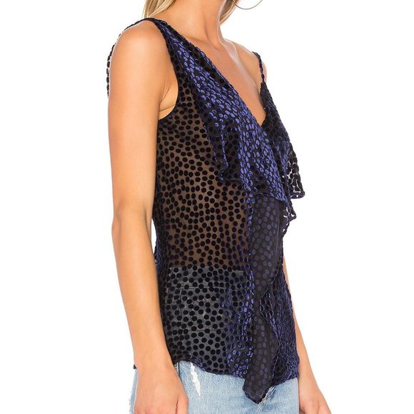 ✨HOST PICK✨ Diane von Furstenberg Velvet & Silk Ruffle Top - Picture 3 of 3